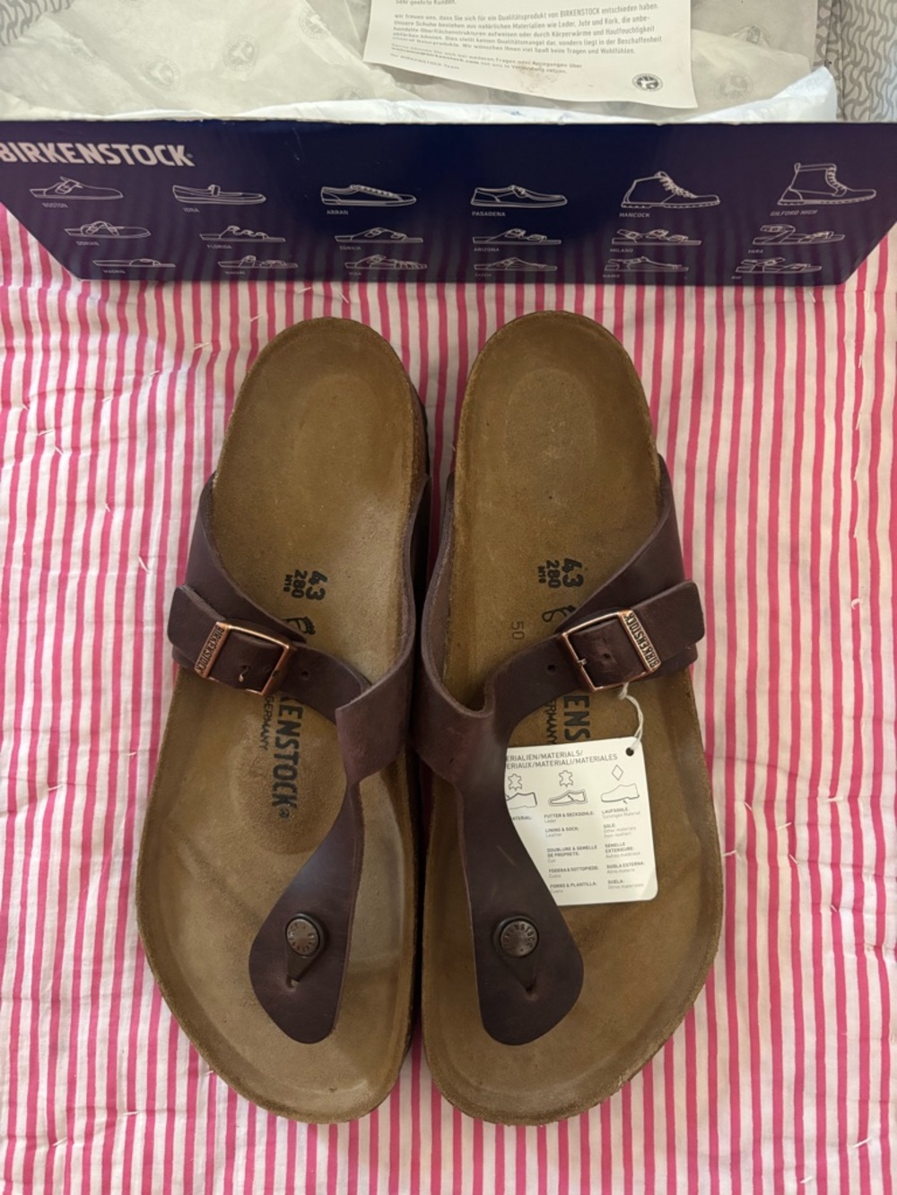 Birkenstock Brown Gizeh Leather Thong Sandals